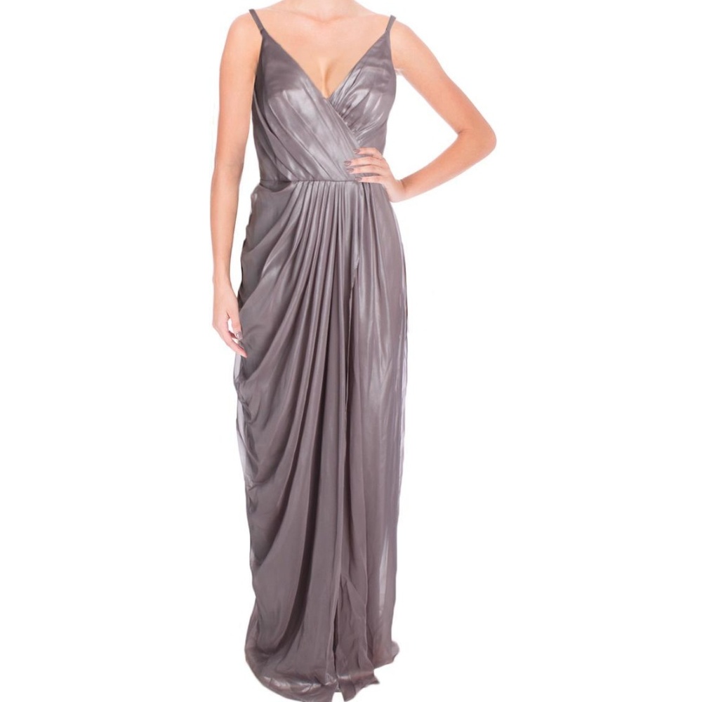 Vera Wang Metallic Chiffon Gown